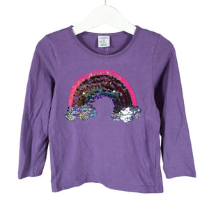 Tyttöjen Lindex - Trikoopaita, koko 104 - 110 - Violetti (1)