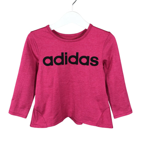 Tyttöjen Adidas - Urheilupaita, pitkät hihat, koko 98 - 104 - Pinkki ()