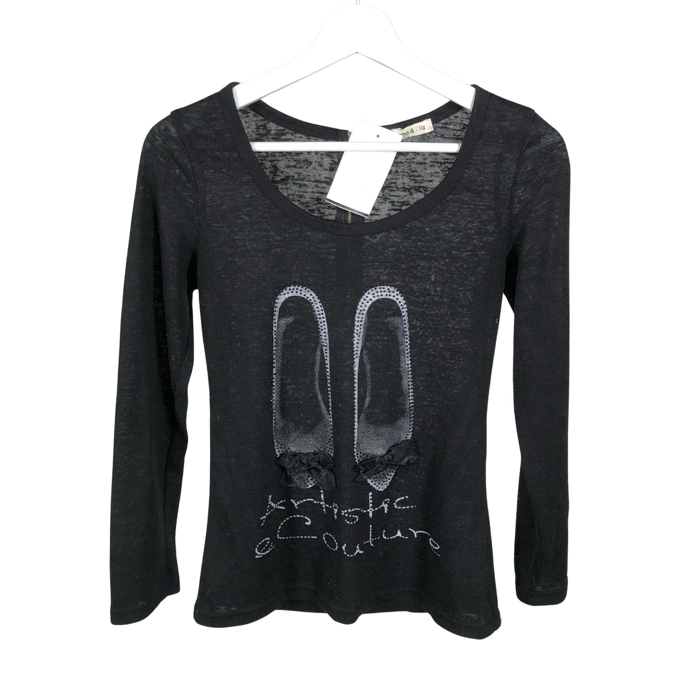 Unisex Emma & Ella - Trikoopaita, koko 158 - 164 - Musta (1)