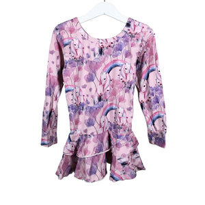 Tyttöjen Handmade - Trikoomekko, koko 110 - 116 - Vaaleanpunainen (1)