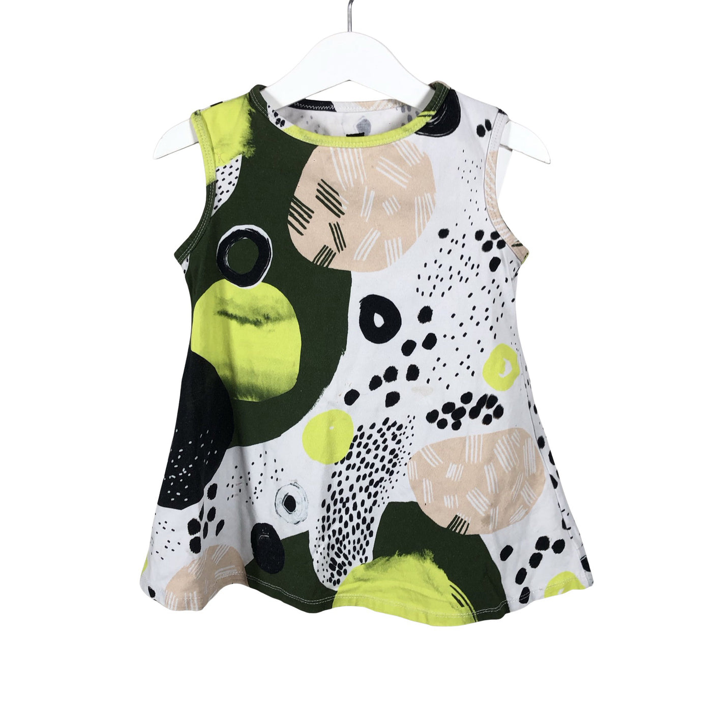 Tyttöjen Handmade - Trikootunika, koko 98 - 104 - Valkoinen (1)