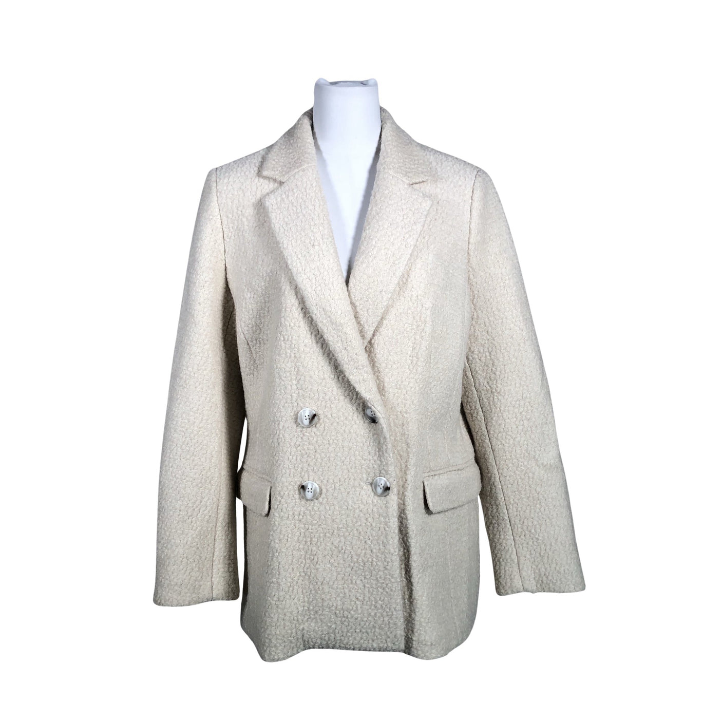 Naisten Lindex - Villakangastakki, koko 38 - Beige (1)