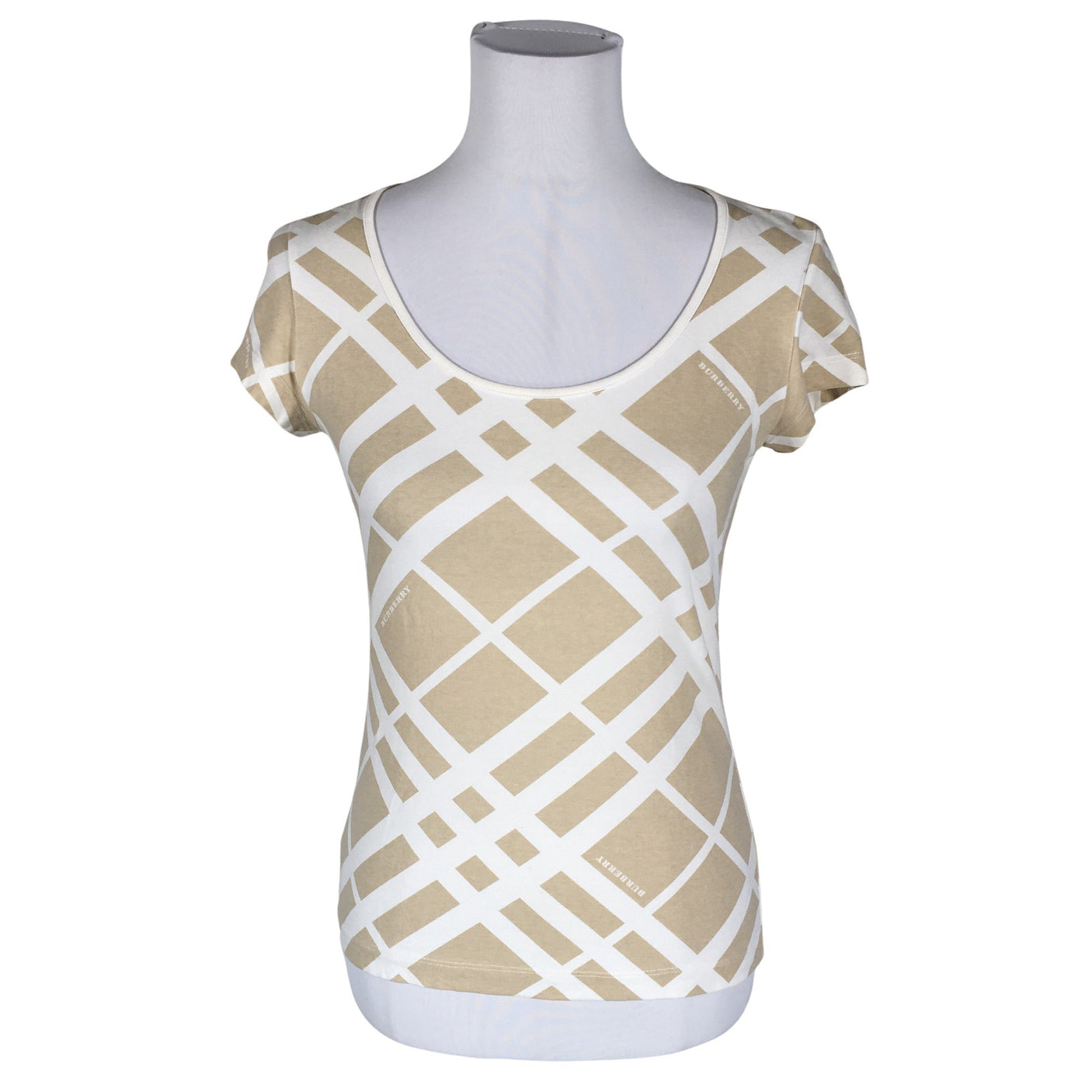 Naisten Burberry - T-paita, koko 36 - Beige (1)