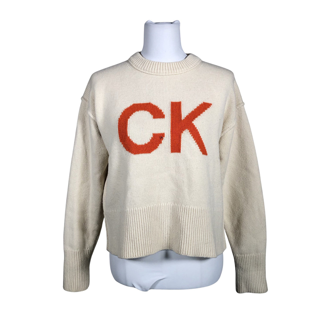 Naisten Calvin Klein Jeans - Neulepaita, koko 36 - Luonnonvalkoinen (1)