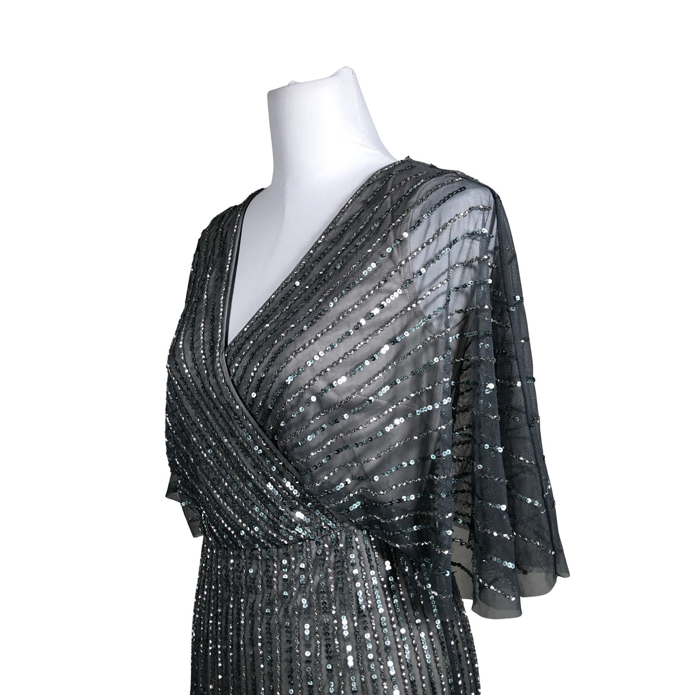 Naisten Adrianna Papell - Juhlamekko, koko 34 - Harmaa (2)