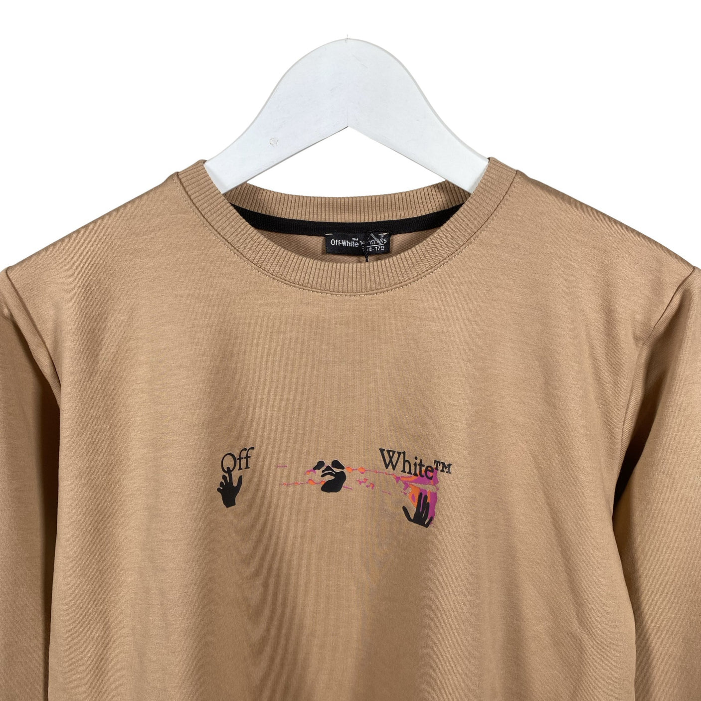 Unisex Off-White - Collegepaita, koko 164 - 170 - Beige (2)