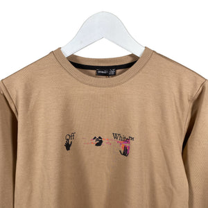 Unisex Off-White - Collegepaita, koko 164 - 170 - Beige (2)
