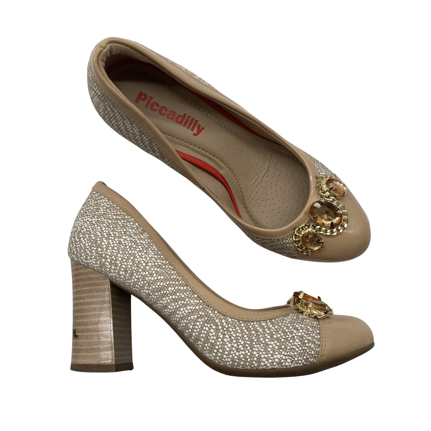 Naisten Piccadilly - Juhlakorkokengät, koko 36 - Beige (1)