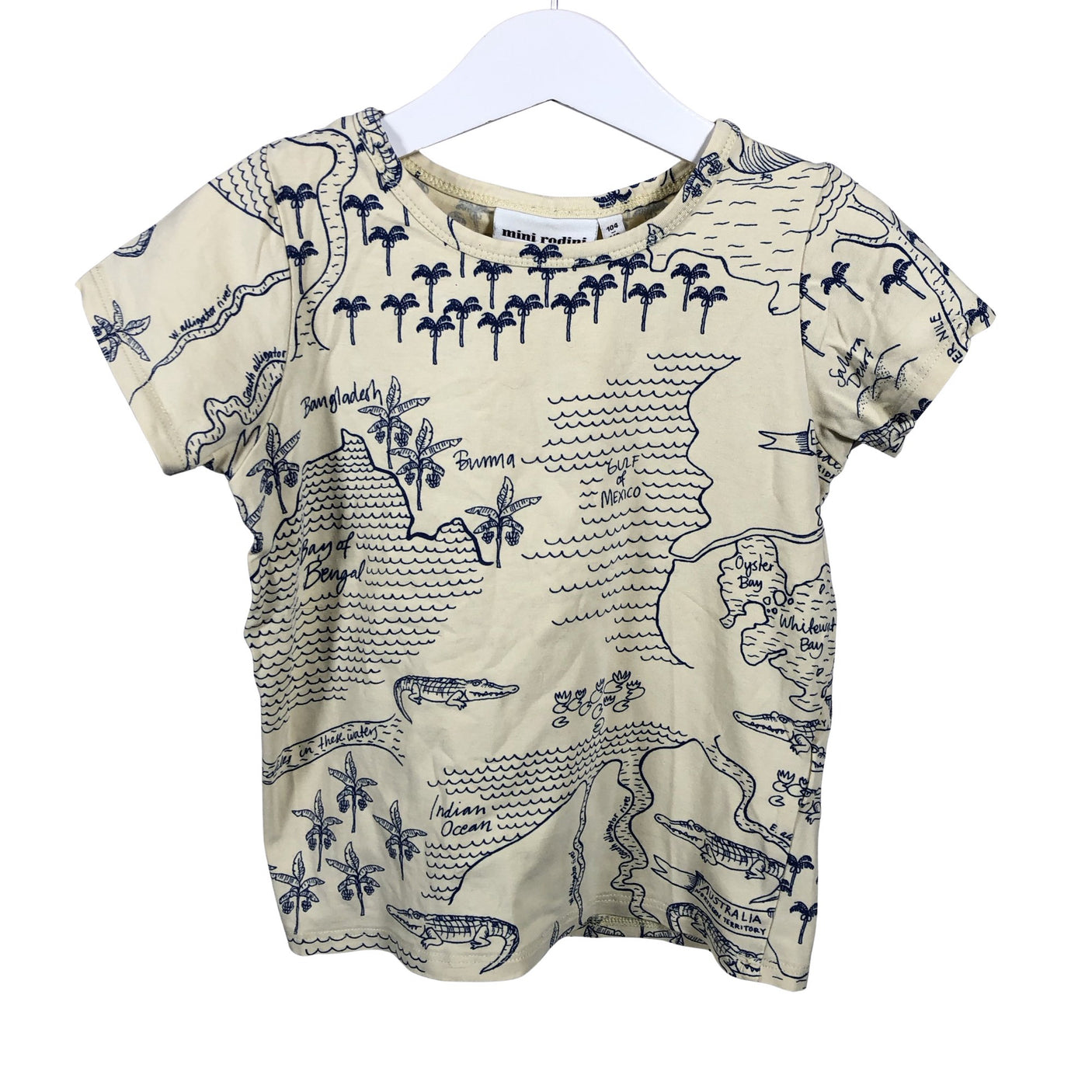 Unisex Mini Rodini - T-paita, koko 104 - 110 - Keltainen (1)