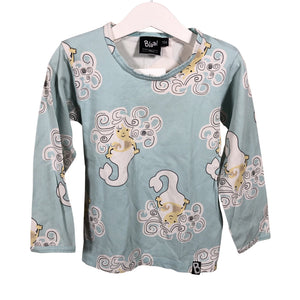 Unisex Blaa - Trikoopaita, koko 98 - 104 - Vaaleansininen (1)