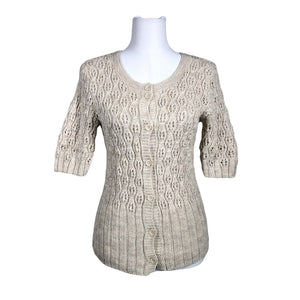 Naisten Handmade - Neuletakki, koko 38 - Luonnonvalkoinen (1)