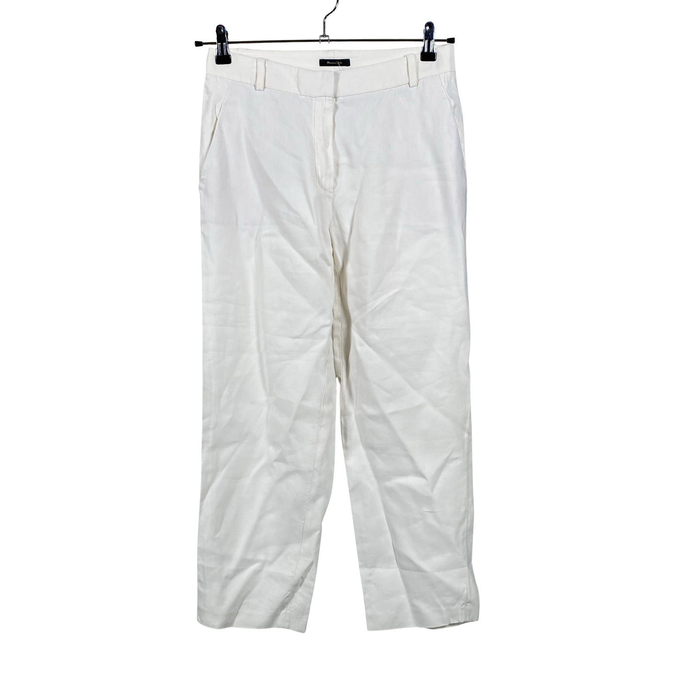 Naisten Massimo Dutti - Kangashousut, koko 38 - Valkoinen (1)