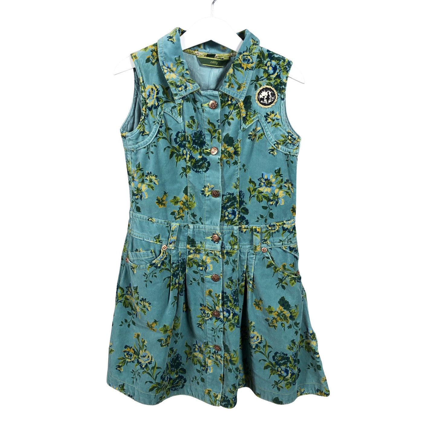 Tyttöjen Oilily - Kangasmekko, koko 116 - 122 - Turkoosi (1)