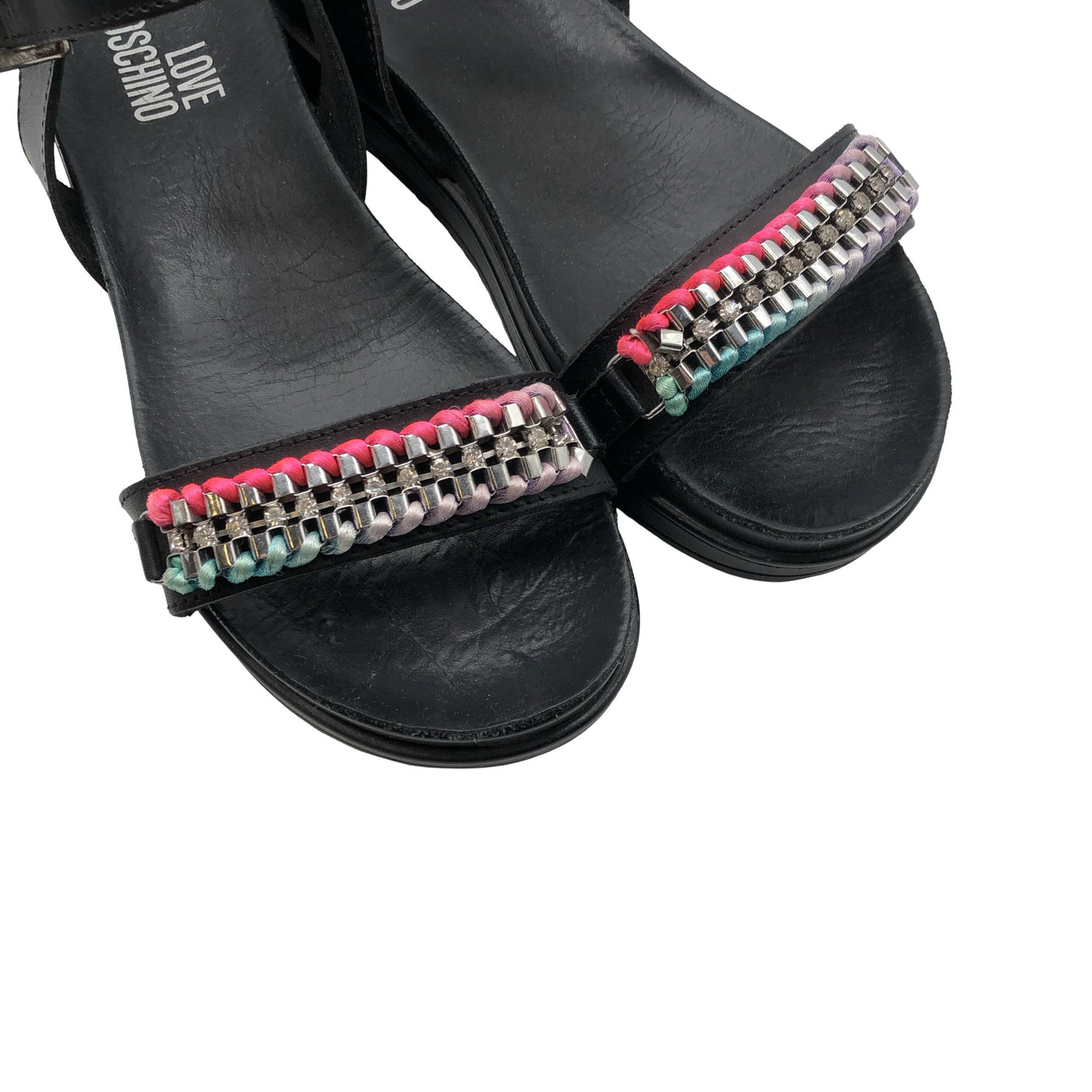 Naisten Love Moschino - Sandaalit, koko 38 - Musta (2)