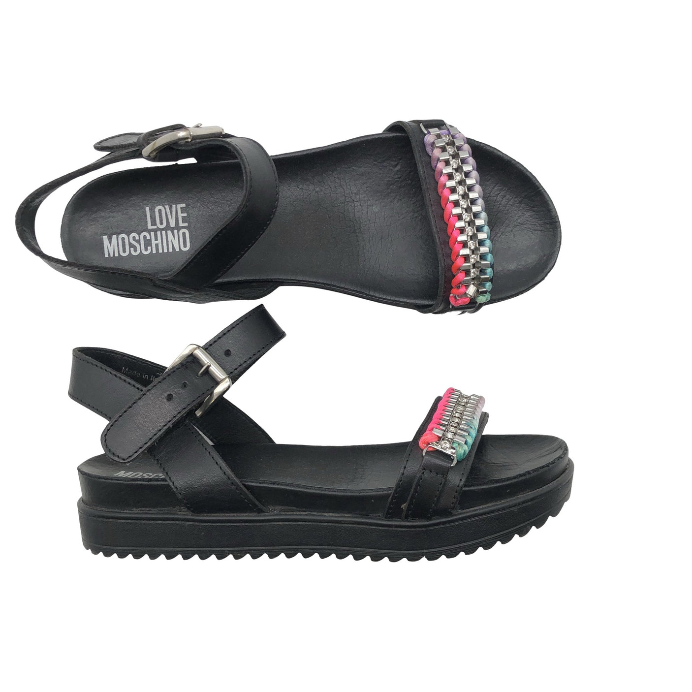 Naisten Love Moschino - Sandaalit, koko 38 - Musta (1)