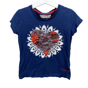 Tyttöjen Desigual - T-paita, koko 110 - 116 - Sininen (1)