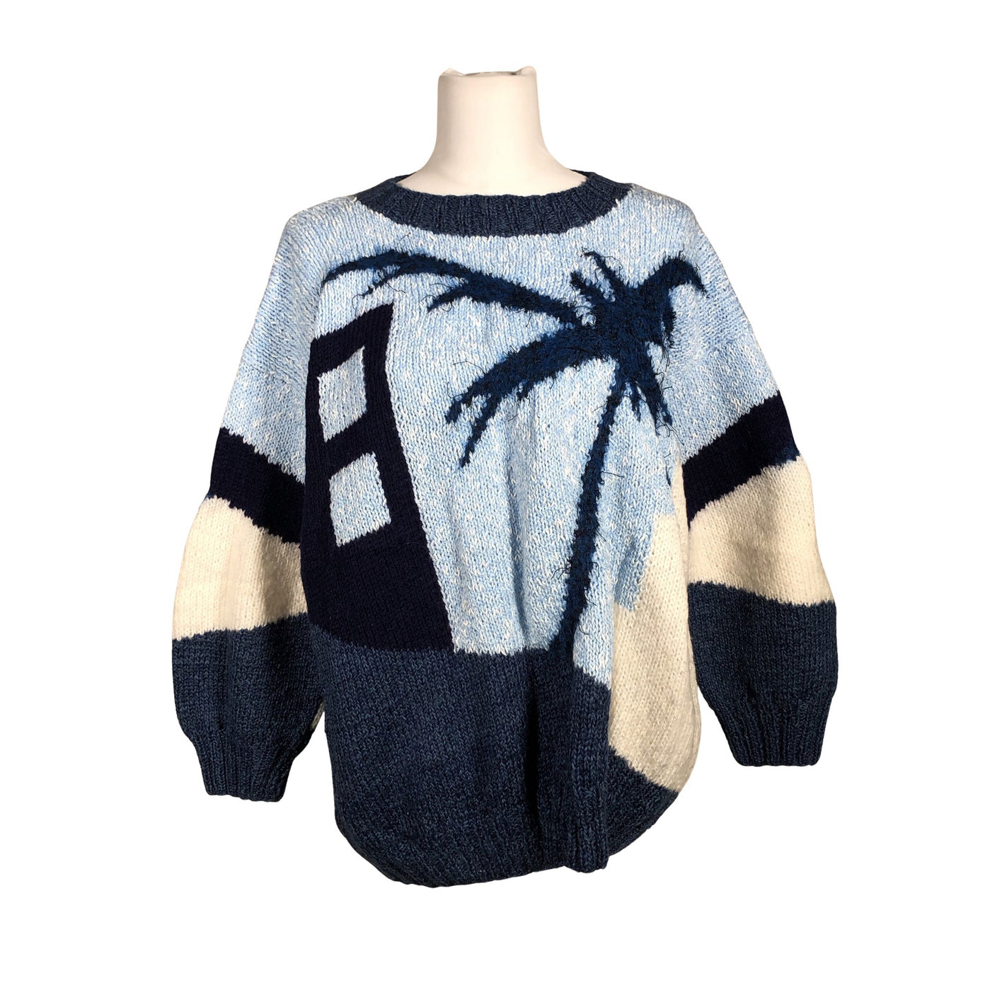 Naisten Handmade - Neulepaita, koko 40 - Sininen (1)