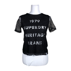 Naisten Superdry - T-paita, koko 36 - Musta (1)