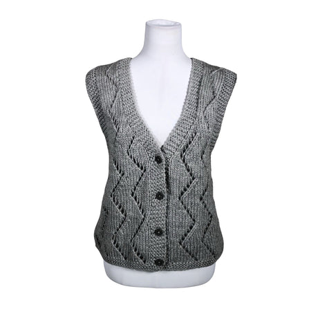 Naisten Handmade - Neuleliivi, koko 38 - Harmaa ()