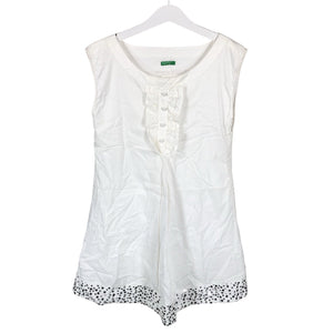 Tyttöjen Benetton - Juhlamekko, koko 146 - 152 - Valkoinen (1)