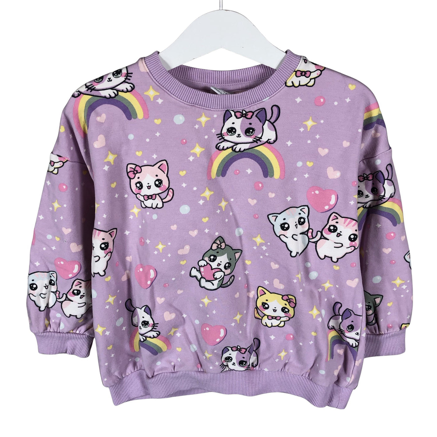 Tyttöjen Lindex - Collegepaita, koko 104 - 110 - Violetti (1)