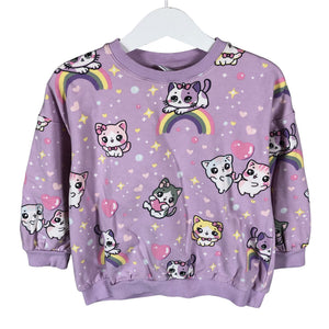 Tyttöjen Lindex - Collegepaita, koko 104 - 110 - Violetti (1)