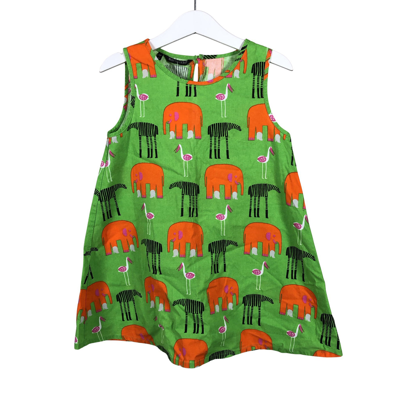 Tyttöjen Marimekko - Kangasmekko, koko 104 - 110 - Vihreä (1)