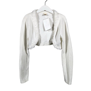Tyttöjen Kinderit - Neulebolero, koko 134 - 140 - Valkoinen (1)