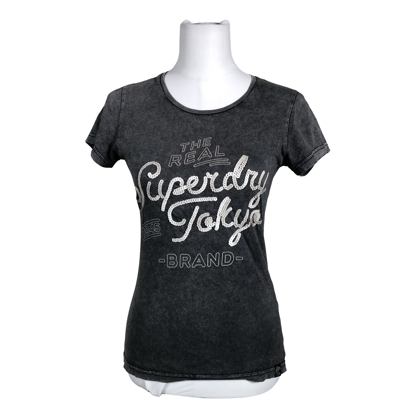 Naisten Superdry - T-paita, koko 38 - Harmaa (1)