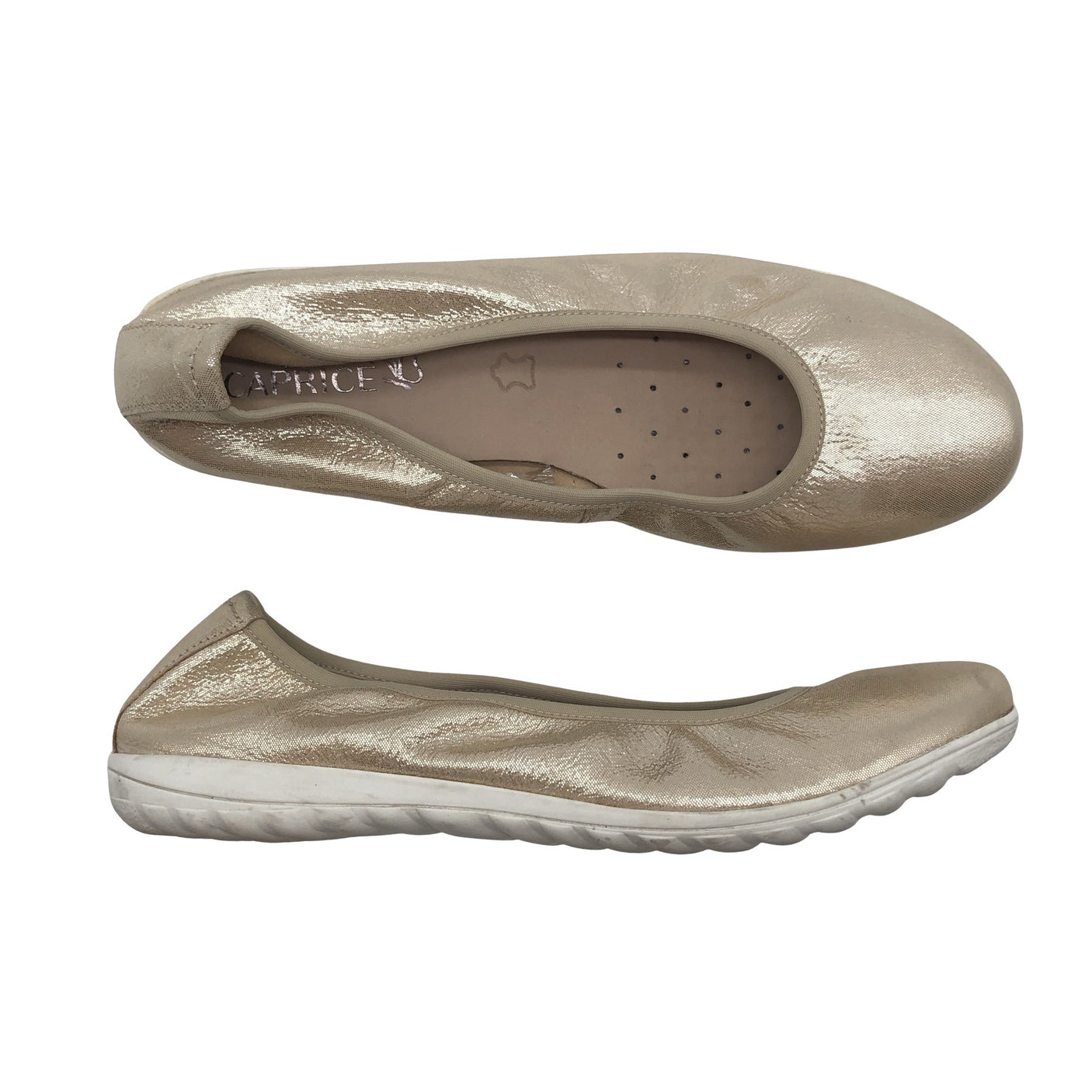 Naisten Caprice - Ballerinat, koko 39 - Kulta (1)