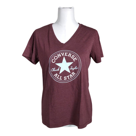 Naisten Converse - T-paita, koko 38 - Viininpunainen ()