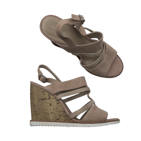 Naisten Pier One - Kiilakorkosandaalit, koko 41 - Beige ()
