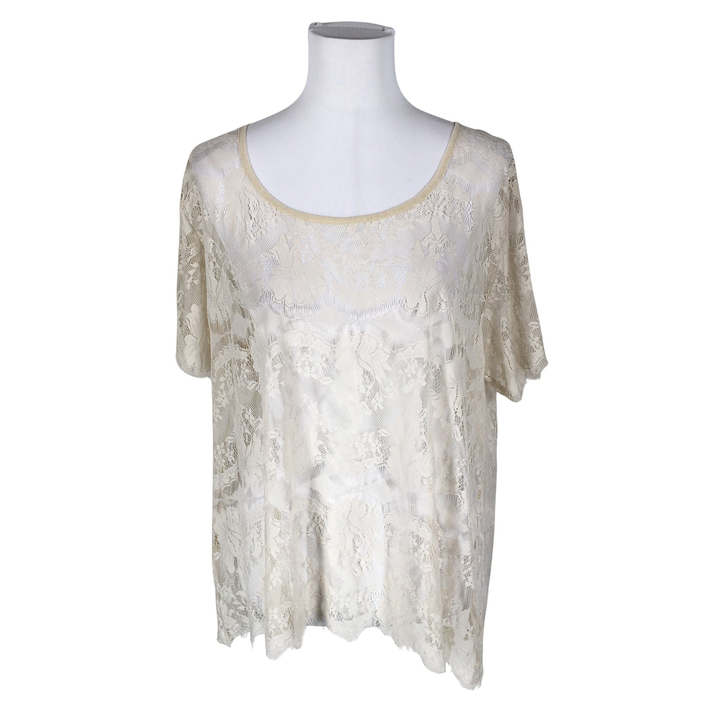 Naisten Fossil - Lyhythihainen pusero, koko 40 - Beige (1)