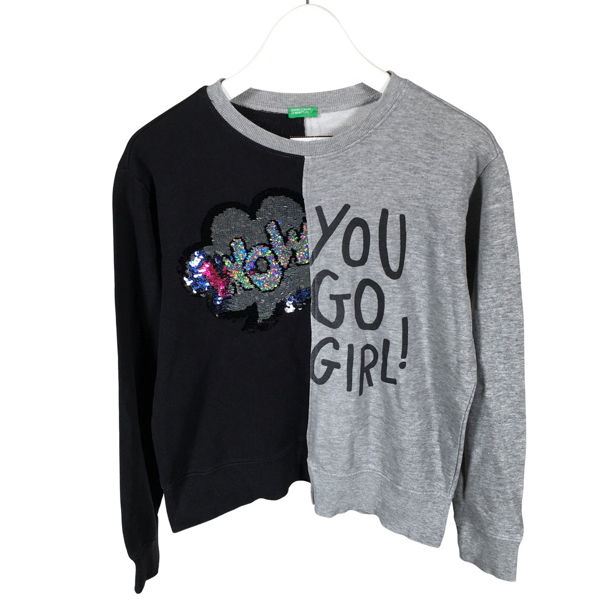 Unisex Benetton - Collegepaita, koko 158 - 164 - Harmaa (1)