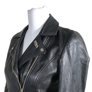 Naisten Massimo Dutti - Nahkatakki, koko 34 - Musta (2)