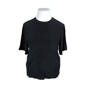 Naisten Stockmann Silk - Lyhythihainen pusero, koko 42 - Musta (1)