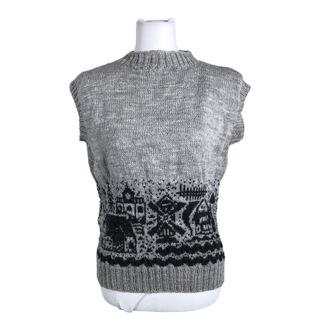Naisten Handmade - Neuleliivi, koko 38 - Harmaa ()