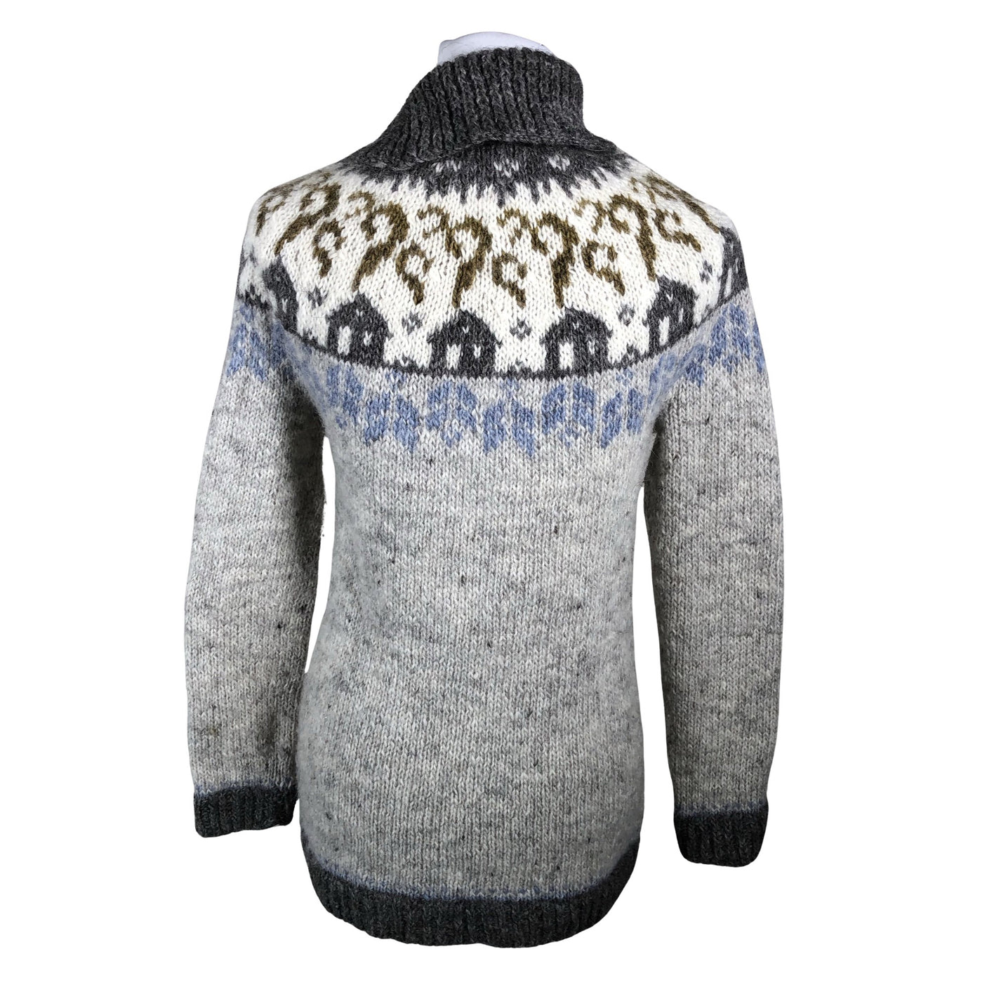 Naisten Handmade - Neuletunika, koko 34 - Harmaa (2)
