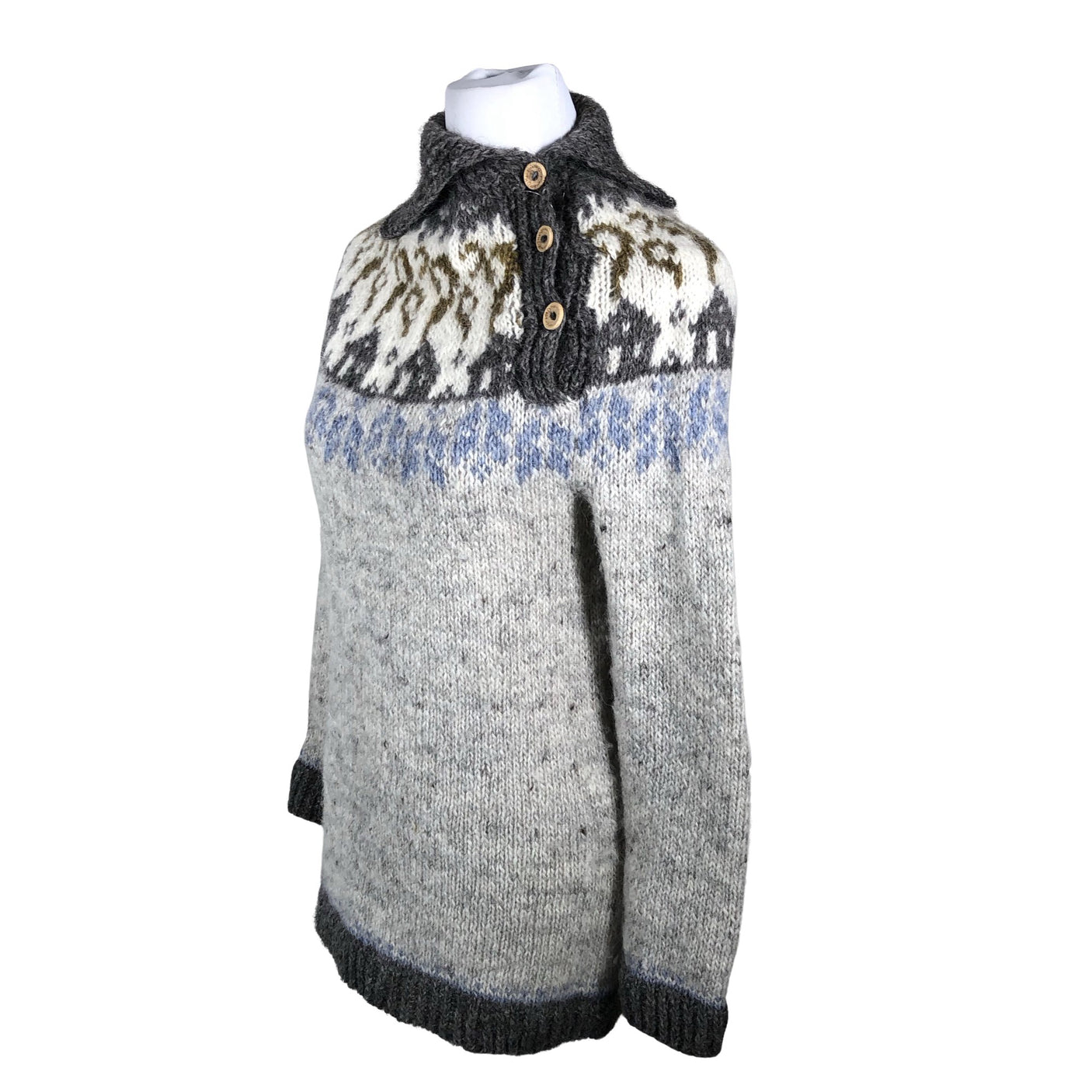 Naisten Handmade - Neuletunika, koko 34 - Harmaa (3)