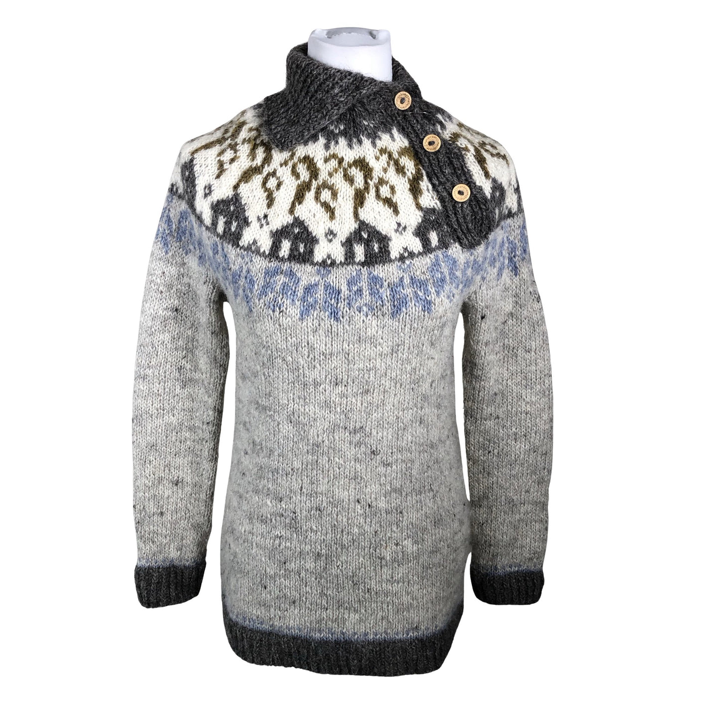 Naisten Handmade - Neuletunika, koko 34 - Harmaa (1)