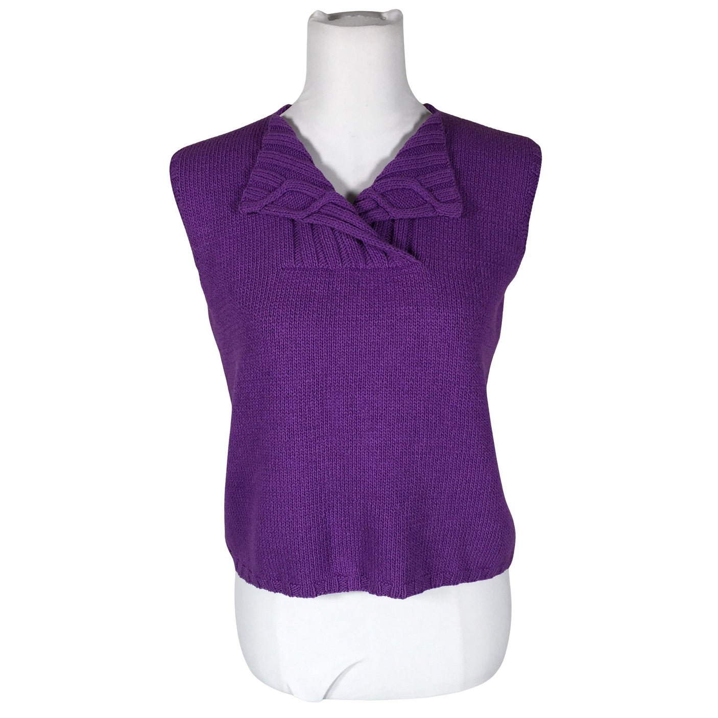 Naisten Handmade - Neuleliivi, koko 38 - Violetti (1)