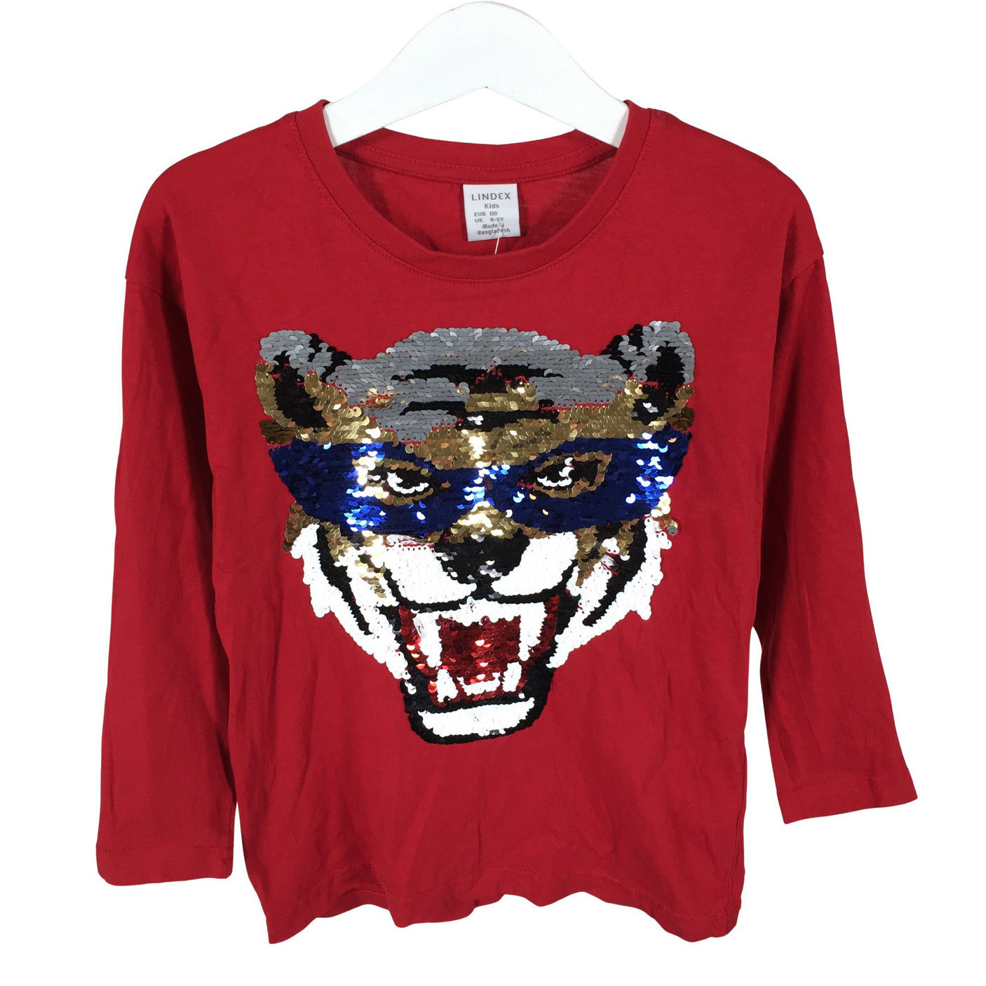 Unisex Lindex - Trikoopaita, koko 104 - 110 - Punainen (1)