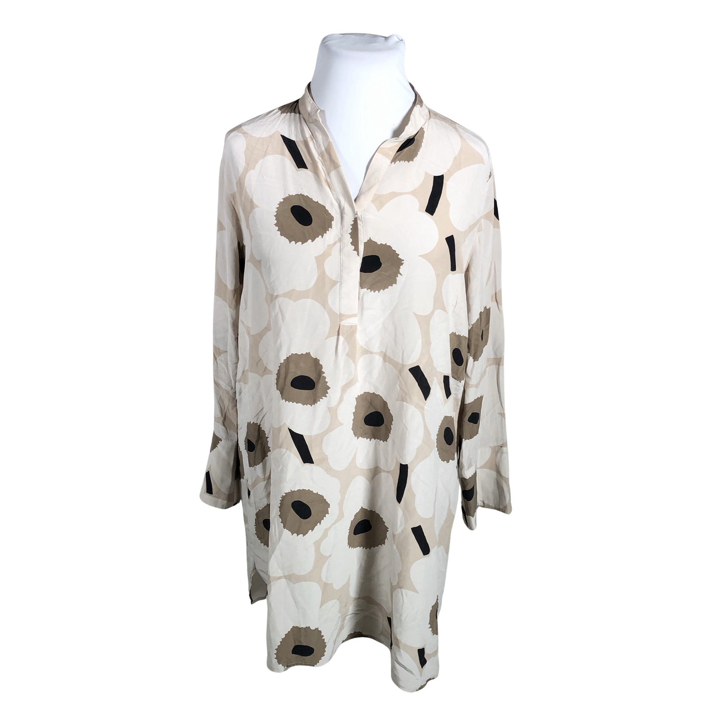 Naisten Marimekko - Sifonkimekko, koko 46 - Beige (1)