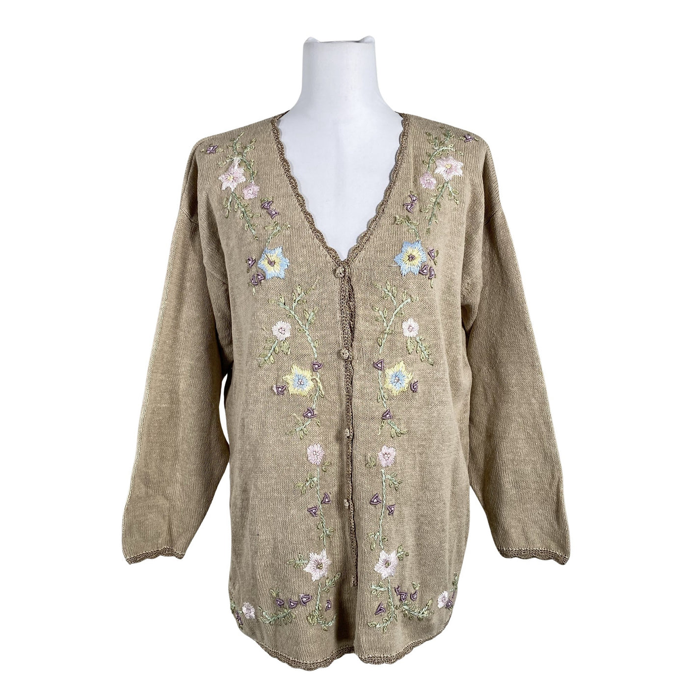 Naisten Pierre Cardin - Neuletakki, koko 38 - Beige (1)