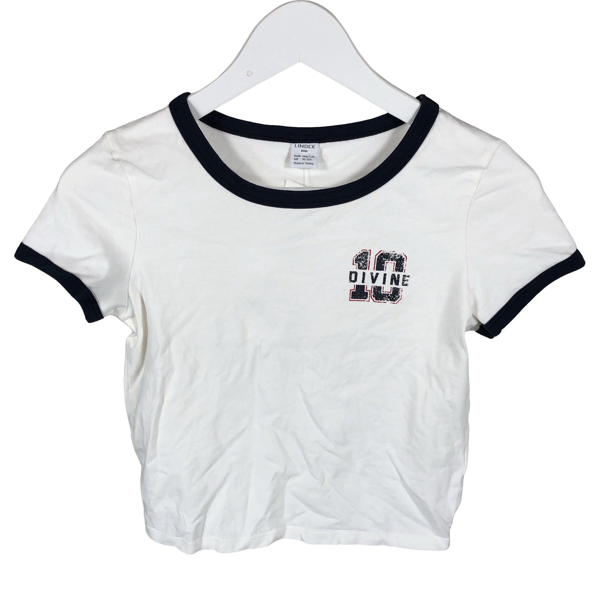 Tyttöjen Lindex - T-paita, koko 146 - 152 - Valkoinen (1)