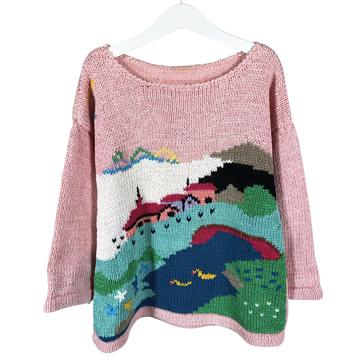 Tyttöjen Handmade - Neulepaita, koko 134 - 140 - Vaaleanpunainen (1)