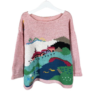 Tyttöjen Handmade - Neulepaita, koko 134 - 140 - Vaaleanpunainen (1)