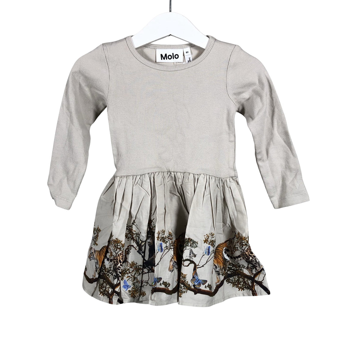Tyttöjen Molo Kids - Trikoomekko, koko 74 - 80 - Beige (1)