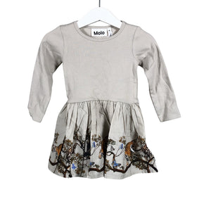 Tyttöjen Molo Kids - Trikoomekko, koko 74 - 80 - Beige (1)