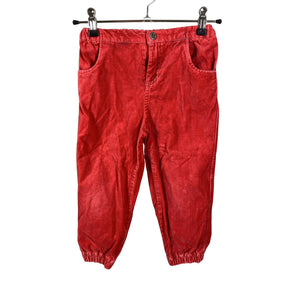 Unisex Marimekko - Samettihousut, koko 98 - 104 - Punainen (1)